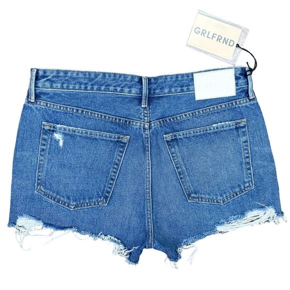 GRLFRND The Helena High Rise Cut Off Denim Shorts - Size 29 - Picture 6 of 7